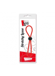 Красное эрекционное лассо с одной бусиной-утяжкой STRETCHY THIN LASSO - Dream Toys - в Хабаровске купить с доставкой