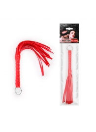 Красная плеть с рукоятью в оплетке - 28 см. - Notabu - купить с доставкой в Хабаровске