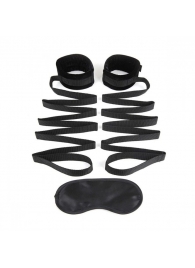 Чёрные манжеты для фиксации на кровати Bondage Bed Strap - Lux Fetish - купить с доставкой в Хабаровске