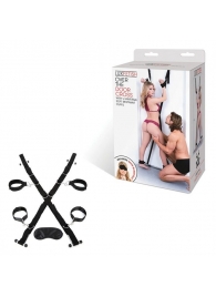 Чёрный набор для фиксации у двери - Lux Fetish - купить с доставкой в Хабаровске