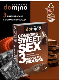 Презервативы для орального секса DOMINO Sweet Sex с ароматом шоколадного мусса - 3 шт. - Domino - купить с доставкой в Хабаровске