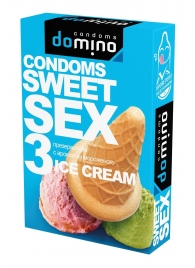 Презервативы для орального секса DOMINO Sweet Sex с ароматом мороженого - 3 шт. - Domino - купить с доставкой в Хабаровске