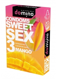 Презервативы для орального секса DOMINO Sweet Sex с ароматом манго - 3 шт. - Domino - купить с доставкой в Хабаровске