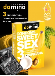 Презервативы для орального секса DOMINO Sweet Sex с ароматом тропических фруктов - 3 шт. - Domino - купить с доставкой в Хабаровске
