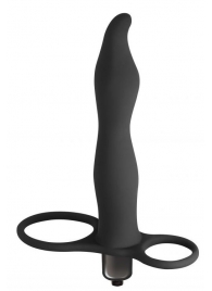 Черная вибронасадка для двойного проникновения Flirtini - 15,9 см. - Lola Games - купить с доставкой в Хабаровске