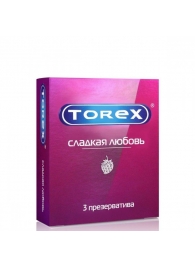 Презервативы Torex  Сладкая любовь  с ароматом клубники - 3 шт. - Torex - купить с доставкой в Хабаровске