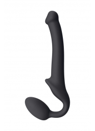 Черный безремневой страпон Silicone Bendable Strap-On S - Strap-on-me - купить с доставкой в Хабаровске