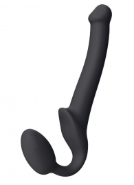 Черный безремневой страпон Silicone Bendable Strap-On S - Strap-on-me - купить с доставкой в Хабаровске