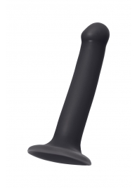 Черный фаллос на присоске Silicone Bendable Dildo M - 18 см. - Strap-on-me - купить с доставкой в Хабаровске