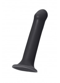 Черный фаллос на присоске Silicone Bendable Dildo L - 19 см. - Strap-on-me - купить с доставкой в Хабаровске