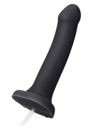 Черный фаллос с имитацией эякуляции Silicon Cum Dildo L - 19,6 см. - Strap-on-me - купить с доставкой в Хабаровске
