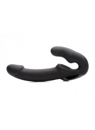 Черный безремневой страпон Urge Silicone Strap On с пультом ДУ - 24 см. - XR Brands - купить с доставкой в Хабаровске
