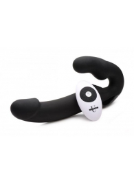 Черный безремневой страпон Urge Silicone Strap On с пультом ДУ - 24 см. - XR Brands - купить с доставкой в Хабаровске