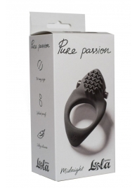Черное эрекционное виброкольцо Pure Passion Midnight - Lola Games - в Хабаровске купить с доставкой