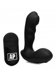 Черный стимулятор простаты Alpha-Pro 7X P-Milker Silicone Prostate Stimulator with Milking Bead - XR Brands - в Хабаровске купить с доставкой