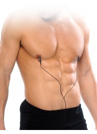 Черные электрические зажимы для сосков Shock Therapy Nipple Clamps - Pipedream - купить с доставкой в Хабаровске