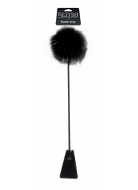 Черный стек Feather Crop с пуховкой на конце - 53,3 см. - Pipedream - купить с доставкой в Хабаровске