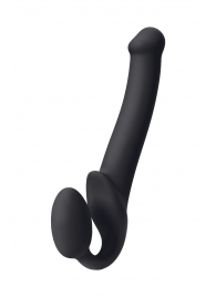 Черный безремневой страпон Silicone Bendable Strap-On M - Strap-on-me - купить с доставкой в Хабаровске