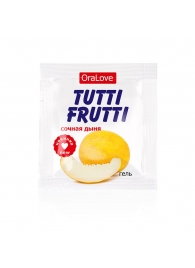 Пробник гель-смазки Tutti-frutti со вкусом сочной дыни - 4 гр. - Биоритм - купить с доставкой в Хабаровске