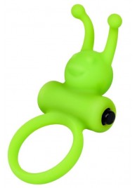 Зеленое эрекционное виброкольцо на пенис Cock Ring - A-toys - в Хабаровске купить с доставкой