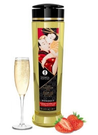 Массажное масло с ароматом клубники и шампанского Romance - 240 мл. - Shunga - купить с доставкой в Хабаровске
