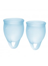 Набор голубых менструальных чаш Feel confident Menstrual Cup - Satisfyer - купить с доставкой в Хабаровске