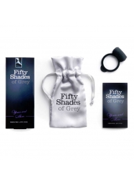 Темно-серое эрекционное кольцо Vibrating Love Ring с вибрацией - Fifty Shades of Grey - в Хабаровске купить с доставкой