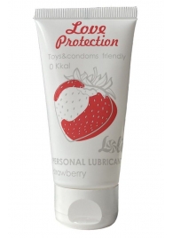 Лубрикант на водной основе с ароматом малины Love Protection Strawberry - 50 мл. - Lola Games - купить с доставкой в Хабаровске