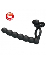 Черная насадка для двойной стимуляции Hercules Penis Sheath III - 15,3 см. - Baile - купить с доставкой в Хабаровске