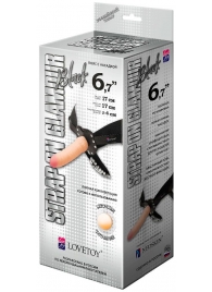 Пояс-трусики с насадкой Glamour - 17 см. - LOVETOY (А-Полимер) - купить с доставкой в Хабаровске