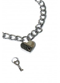 Серебристый ошейник Embrace с ключиком - Lola Games - купить с доставкой в Хабаровске