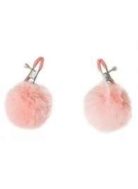 Зажимы на соски Angelic с розовыми меховыми шариками - Lola Games - купить с доставкой в Хабаровске