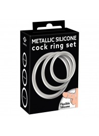 Набор из 3 эрекционных колец под металл Metallic Silicone Cock Ring Set - Orion - в Хабаровске купить с доставкой