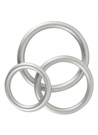 Набор из 3 эрекционных колец под металл Metallic Silicone Cock Ring Set - Orion - в Хабаровске купить с доставкой