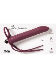 Бордовая вибронасадка для двойного проникновения Rori - 17 см. - Lola Games - купить с доставкой в Хабаровске