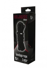 Черная веревка для шибари DELUXE BONDAGE ROPE - 5 м. - Dream Toys - купить с доставкой в Хабаровске