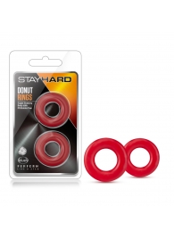 Набор из 2 красных эрекционных колец Stay Hard Donut Rings - Blush Novelties - в Хабаровске купить с доставкой