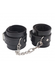 Черные оковы на ноги Obey Me Leather Ankle Cuffs - Chisa - купить с доставкой в Хабаровске