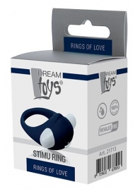 Гладкое синее эрекционное виброкольцо STIMU RING - Dream Toys - в Хабаровске купить с доставкой