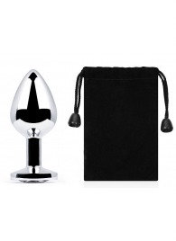 Серебристая анальная пробка с прозрачным стразом - 7,2 см. - Anal Jewelry Plug - купить с доставкой в Хабаровске