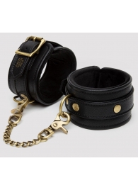 Черные оковы на ноги Bound to You Faux Leather Ankle Cuffs - Fifty Shades of Grey - купить с доставкой в Хабаровске