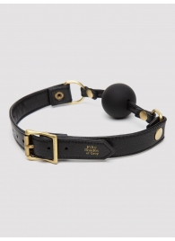 Черный кляп-шар Bound to You Faux Leather Ball Gag - Fifty Shades of Grey - купить с доставкой в Хабаровске