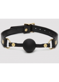 Черный кляп-шар Bound to You Faux Leather Ball Gag - Fifty Shades of Grey - купить с доставкой в Хабаровске