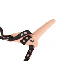 Телесный поясной страпон с вибрацией Vibrating Strap-On - 15,7 см. - Orion - купить с доставкой в Хабаровске