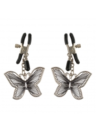 Зажимы на соски с бабочками Butterfly Nipple Clamps - Pipedream - купить с доставкой в Хабаровске
