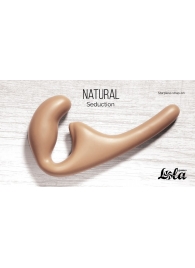 Бежевый безремневой страпон Seduction - 20,5 см. - Lola Games - купить с доставкой в Хабаровске