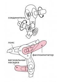 Черный пояс для женщин BEST SELECT с 3 насадками - LOVETOY (А-Полимер) - купить с доставкой в Хабаровске