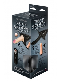 Черный женский пояс BEST SELECT с 3 насадками и вибрацией - LOVETOY (А-Полимер) - купить с доставкой в Хабаровске