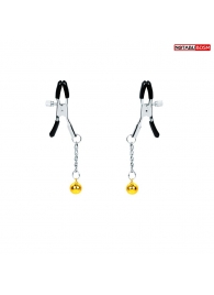 Оригинальные зажимы на соски с желтыми шариками - Notabu - купить с доставкой в Хабаровске