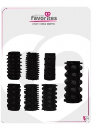 Набор из 7 черных насадок PENIS SLEEVES SET - Dream Toys - в Хабаровске купить с доставкой